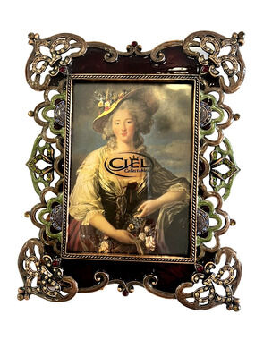 Fleur De Lis Picture Frame By CIEL COLLECTABLES Swarovski Crystals NEW